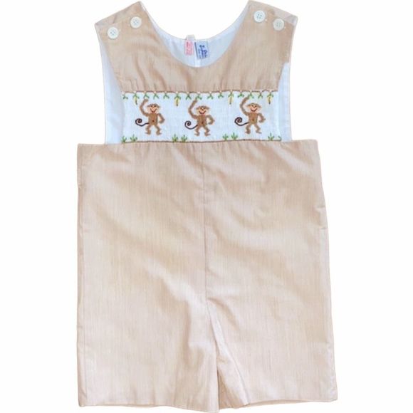 Orient Express Other - Orient Express Smocked Monkey Jon Jon Romper Size 2